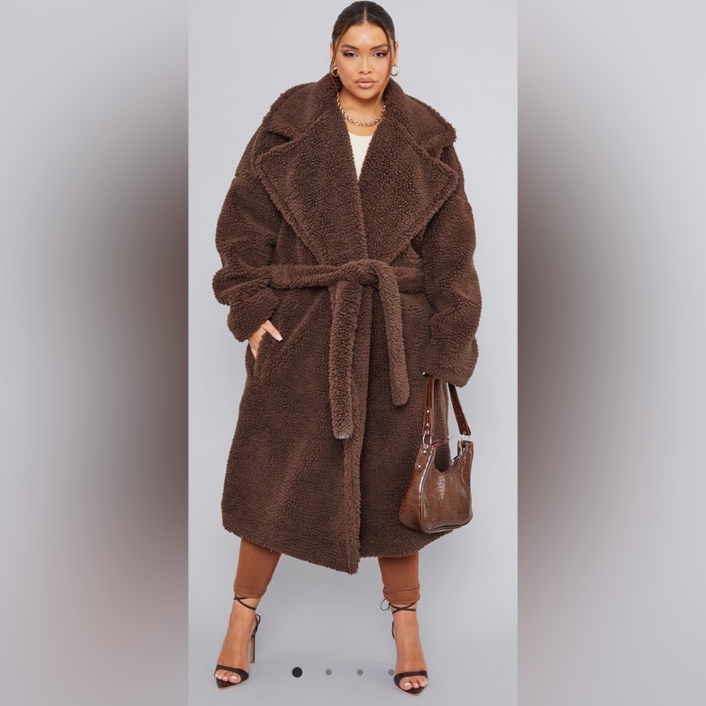 BNWT Chocolate Teddy Coat